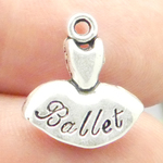 Tutu Ballet Charm Antique Silver Pewter