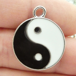 Yin Yang Charms Wholesale in Silver Pewter