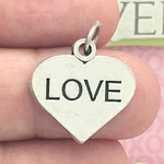 Heart Love Charm Antique Silver Pewter