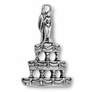 Wedding Cake Charm Antique Silver Pewter