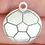 Soccer Ball Charms in Bulk Antique Silver Pewter