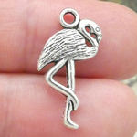 Flamingo Charms Bulk in Antique Silver Pewter