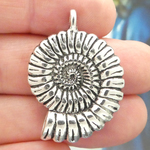 Nautilus Shell Charms Wholesale Silver Pewter