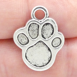 Paw Print Charm in Antique Silver Pewter