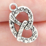 Pretzel Charms Bulk Silver Pewter