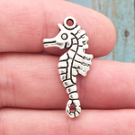 Seahorse Charm Antique Silver Pewter