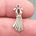 Dress Charm Silver Pewter