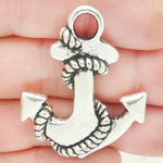 Silver Anchor Charms Wholesale in Pewter Large 