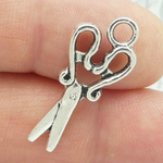 Scissors Charms Wholesale Small in Silver Pewter