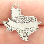 Texas Charms for Jewelry Silver Pewter