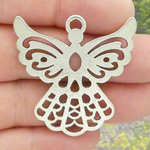 Silver Angel Charms Wholesale in Pewter Flat