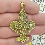 Gold Fleur De Lis Pendants Wholesale in Pewter