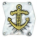 Gold Hope Anchor Charm for Bead Stringing Bracelet Sliders in Silver Pewter