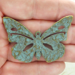 Cut Out Butterfly Pendant Gold in Turquoise Antique Pewter