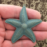 Starfish Pendant in Oxidized Turquoise Gold Pewter Large