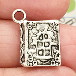 Silver Book Charm in Pewter Double Sided