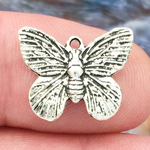 Butterfly Charm Antique Silver Pewter 