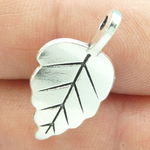 Small Leaf Charms Wholesale in Silver Pewter