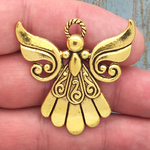 Gold Angel Charm in Pewter with Flowing Dress