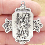 Spanish St Michael Pendant in Silver Pewter