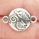 Silver Seashell Bracelet Connector in Pewter