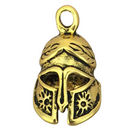 Gold Spartan Pendant Gladiator Helmet 3D in Pewter Large