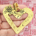 Gold Open Heart Pendants Wholesale in Pewter