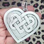 Silver Celtic Heart Knot Pendant in Pewter