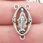 Our Lady Rosary Centers Wholesale in Silver Pewter 