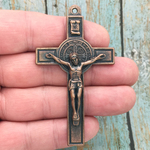 St Benedict Crucifix Pendant Copper Pewter