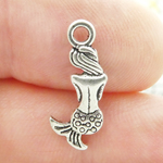 Silver Mermaid Charm in Pewter Tiny