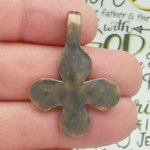 Copper Hammered Cross Charms Wholesale in Pewter