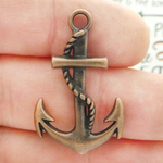 Anchor Charms Bulk Wholesale in Antique Copper Pewter