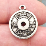 Weight Plate Charm in Pewter for Exercise Jewelry