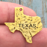 Texas State Charm Gold Pewter