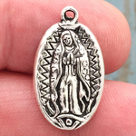 Our Lady of Guadalupe Charm Small Silver Pewter