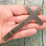 Pewter Cross Bookmarks with Believe and Faith in Copper Pewter