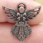 Filigree Angel Charms Wholesale in Copper Pewter