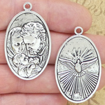 Holy Family Medals in Bulk in Silver Pewter Large