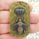 Mardi Gras Queen Bee Pendant in Bronze and Copper Pewter