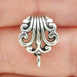 Jewelry Pendant Bails Wholesale in Antique Silver Pewter with Scroll Pattern