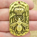 Mardi Gras Queen Bee Pendant in Gold Pewter