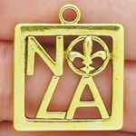 New Orleans Charm NOLA Gold Pewter Medium