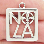 New Orleans Charm NOLA Silver Pewter Medium