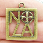 New Orleans Charm NOLA Bronze Pewter Medium