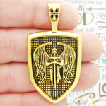 Archangel St Michael Pendant Wholesale Gold Pewter