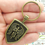 Archangel St Michael Keychain Bronze Pewter