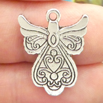 Angel Charms Bulk in Silver Pewter Double Sided