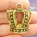 Crown Pendants Wholesale in Antique Gold Pewter Large