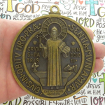 St Benedict Medal Door Ornament Bronze Pewter Extra Large